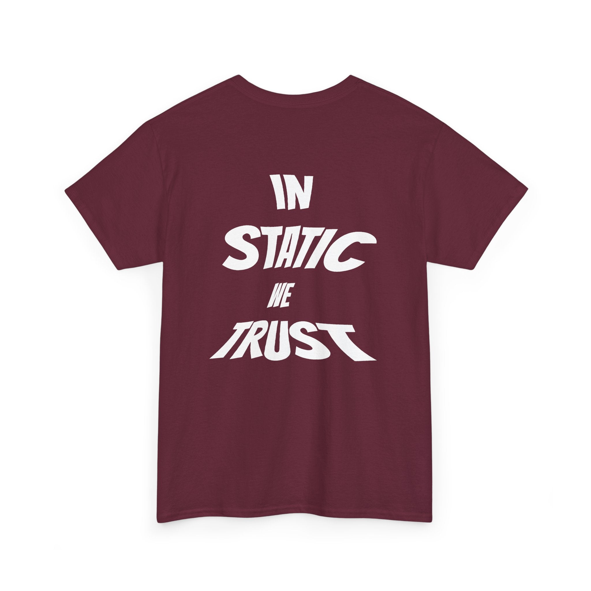 "IN STATIC WE TRUST" Red Basic T-Shirt