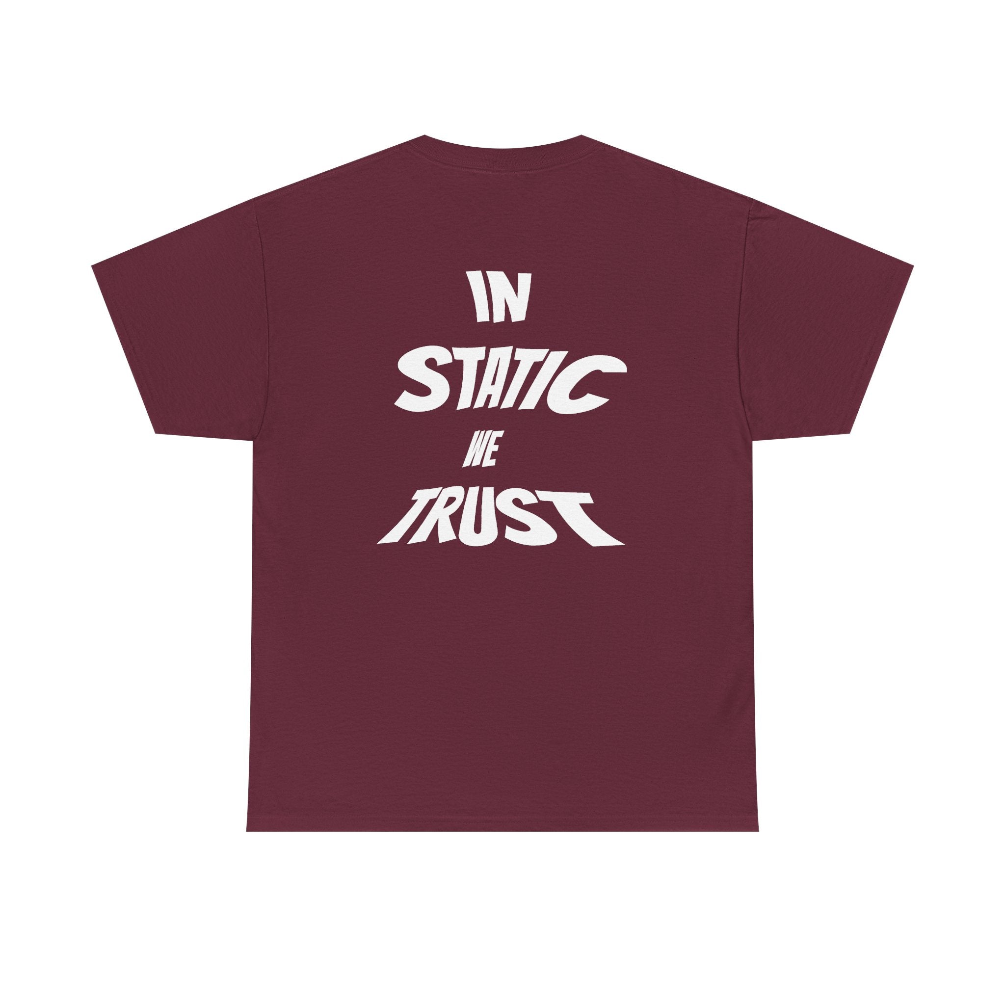 "IN STATIC WE TRUST" Red Basic T-Shirt